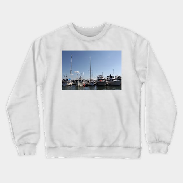 Boats at Rest, Winthrop Yacht Club Crewneck Sweatshirt by kgarrahan